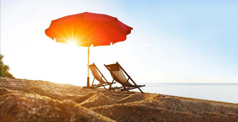 Beach chair and umbrella
